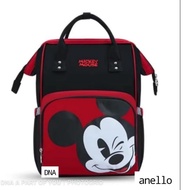 MERAH HITAM Children's Bag Backpack Anello Mickey Motif Red Black Canvas Backpack Kids Diapers Bag Kids Mickey Mouse
