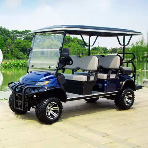 New Energy Solar Panel 72V 5KW Sightseeing Car 2 4 6 Seater Cheap Golf Carts Golf Cart Street Legal 