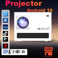 Projector 4K Android Projector Murah UHD With Projector Screen Connect  Mobile Phone For Home Movie