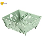 Plastic  Colander - Foldable Drain Basket with Resting Feet - Kitchen Food Strainer - Space-Saving  