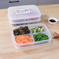日本進口分格備菜盤廚房食物收納盒蔥姜蒜肉片分裝冷藏冷凍保鮮盒