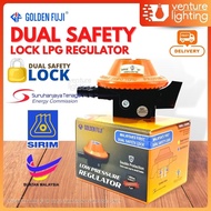 Golden Fuji 182DPDL LPG Low Pressure Gas Regulator Dual Safety Lock Gas Cylinder Head Kepala Gas Tek
