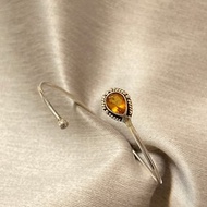 天然 黃水晶 手環 尼泊爾 手工製 925純銀