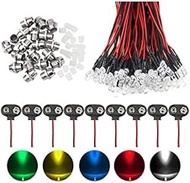 WMYCONGCONG 70 PCS Mixed Color 12V DC 5mm LED Pre Wired 20cm Bulb Lamp w/ 20 PCS 5mm Light Emitting