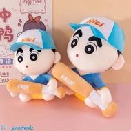 JENNIFERDZ Crayon Shin-chan Plush Pillow, Fluffy Baseball Cap Crayon Shin-chan Plush Toy, Cute Carto