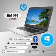Refurbished HP 14" Laptop G4 4GB/16GB, Intel Celeron, 16GB SSD, Windows 10, 6 Month Warranty
