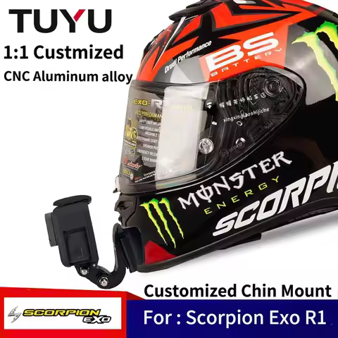 TUYU Scorpion Exo R1 EXO-R1 EVO Helmet Custom Aluminium Chin Mount for GoPro For Insta360 X4 X3 X2 O
