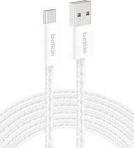 Belkin USB A to USB C Cable, 9.9ft, 15W - Type C Charger, iPhone Charger Cord, Soft, Braided, Flexib