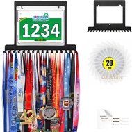Bib,Medal Running and Display Hanger Wall-Mounted Runner Medal,Competition Pendant Marathon Medal Di
