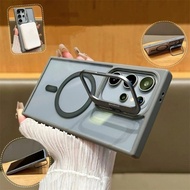 Luxury Flip Lens Metal Bracket Magnetic Phone Case for Samaung GalaxyS26 S25 S24 S23 S22 Ultra Plus 