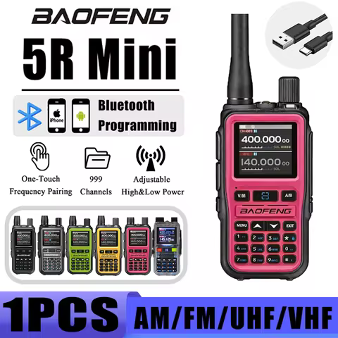 BAOFENG UV-5R Mini Dual Band Two-Way Radio (5W/999CH) | Bluetooth APP Programming, NOAA Weather Aler