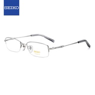 精工(SEIKO)[免费配镜]眼镜框男款半框钛材眼镜架H01061 02+万新1.59防蓝光