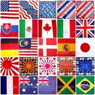 Cotton 100% ผ้าฝ้าย ผ้าโพกหัว คาวบอย ผ้าเช็ดหน้า ผืนใหญ่ 20 นิ้ว ธงชาติ ประเทศ เอเชีย ยุโรป อเมริกา แอฟริกา ออสเตรเลีย บราซิล อิตาลี เยอรมัน