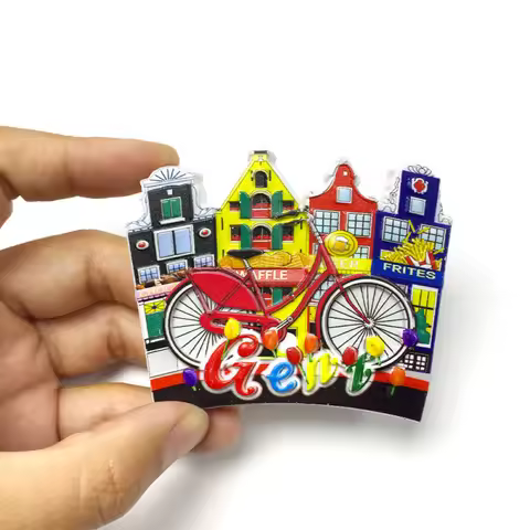 Belgium Ghent Traditional Houses Fridge Magnet 3D Resin Magneten Kühlschrank Refrigerator Magnets Cu