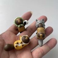 Twisted Club Cargo Loose Qitan Egg Little Fox And Little Civet Cat Tea Friends Hanging Cup Cup Edge