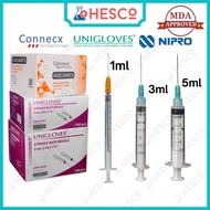 Luer Lock Syringe with Needle Picagari 100pc — 1/3/5/10ml Jarum 21G/23G/25G/27G Sterile Luer Slip Co