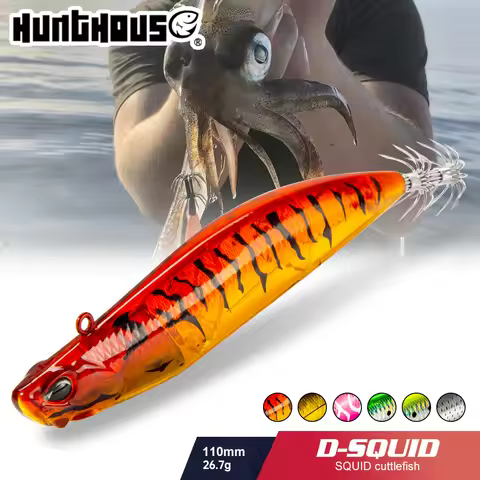 Hunthouse D-squid Jigging Lure 110mm 26.7g Sinking Egi Suqid Leurre Tip-run EGI Hook Fishing Hard Ba