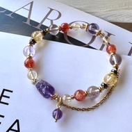 智慧與自信 紫兔毛貔貅 黃托帕 金太陽 紫黃晶