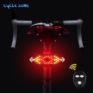 ไฟส่วนท้ายสำหรับเตือน Lampu Sein Sepeda ไฟท้ายความปลอดภัยแบบไร้สายไฟจักรยานไฟ LED ชาร์จ USB ได้ไฟจักรยานระยะไกล