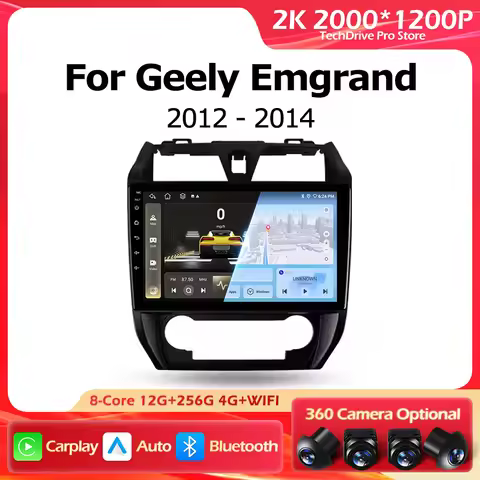 Android 15 Carplay Auto Car Radio For Geely Emgrand EC7 EC715 EC7-RV EC718 2012-2014 Navigation GPS 