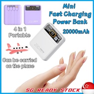 [SG READY STOCK] Mini powerbank 20000mAh 100W PD Fast Charging 4 in 1 Portable Large capacity Powerbank