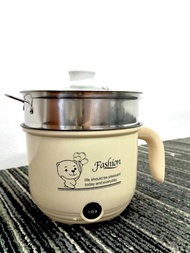 (READY STOCK)1.8L All In 1 Multifunctional Electrical Non-Stick Hot Pot Steamer Lid Handle Student H