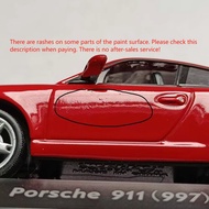 In Stock Paint Rash Welly Die-Cast 1:43 Scale Static Red Porsche 911 997 Carrera S Simulation Alloy 
