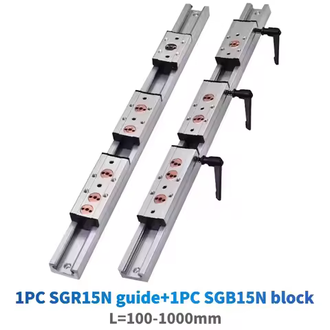 1PC Silver Built-in dual-axis linear guide 38mm Width SGR15N Roller slide 1set 1 SGB15N block and 1 