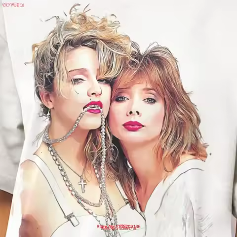 1985 Madonna and Rosanna Arquette Desperately Seeking Susan Jersey T Shirt vintage Washed Comfortabl