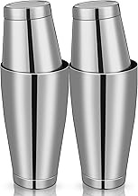 Lallisa 4 Pieces Cocktail Shakers Professional Bar Boston Shaker Set Stainless Steel Martini Shaker 