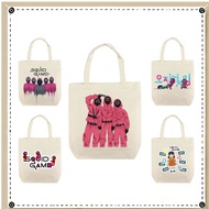 Squid Game Tote Bag Squid Game Design Canvas Bag Beg Tote Squid Game 鱿鱼游戏帆布包 CB27