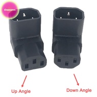 Cheesenm 3pin Male To Female Extend 90 Degree Down Up Angle AC Converter IEC 320 C14 To C13 Left Rig