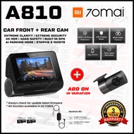 [New Launch] 70mai A810 4K Dash Cam Dual Vision Car Recorder with GPS ADAS UHD Resolution HDR Rear Recording Dashcam