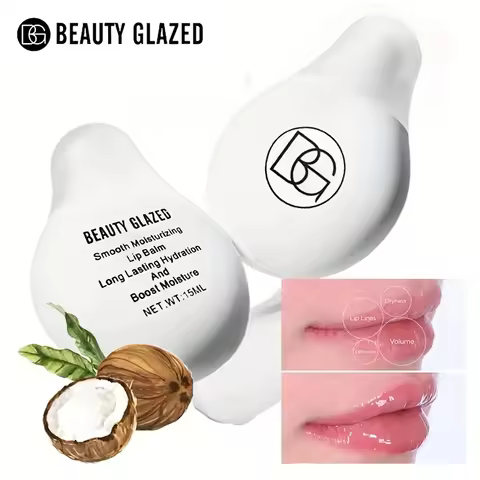 BEAUTY GLAZED Nourishing Lip Balm with Plant Squalane and Amino Acids, Natural Oil-Based, Long-Lasti