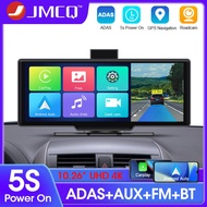 10.26" 4K Dash Cam ADAS Wireless Carplay &amp; Android Auto Car DVR 5G WiFi GPS Navigation Rearview Camera Dashboard Video Recorder