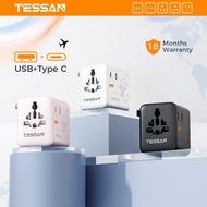 TESSAN Universal Travel Adapter with USB+Type C International Plug Adaptor Essential for Travel