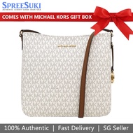 Michael Kors Handbag In Gift Box Jet Set Travel Large Messenger Bag Vanilla Acorn Off White Brown # 