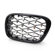 1 Pair Diamond Kidney Grille Grill Replacement Chromed Black for BMW E39 99-03