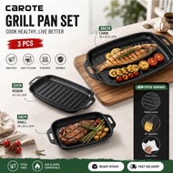 Carote  Non-Stick Korean BBQ Grill Pan Camping Grill Pan Griddle Grill Pan Kuali Pemanggang BBQ Kore