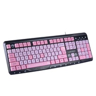 Hellokt Cat Pink Wired Keyboard Cute USB Colorful Cartoon Cat for Home Laptop Computer Keyboard