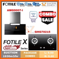 Fotile AMG9007i Chimney Hood With DC Inverter Motor 1930m3/h Suction + Fotile GHG78215 Built-in Gas 