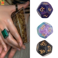 3pcs Multicolor 12 Sided Resin Dice Astrology Tarot Constellation DivinationSG