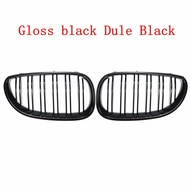 Glossy Black Front Kidney Grille Grill Hood Mesh Double Line Grille For BMW 5 Series E60 M5 E61 520i