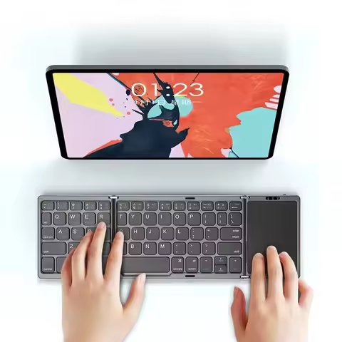 B089T Spanish/Hebrew/Russian/Portuguese/Korean Foldable Bluetooth Keyboard Rechargeable For IPAD Mob