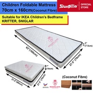 Sunpillo, Children Foldable Mattress (Coconut Fibre) 70cm x 160cm Suitable for IKEA Children's Bed f