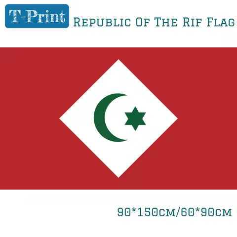 3x5 Feet 90*150cm 60*90cm Republic of the Rif Flag 100D Polyester Banner