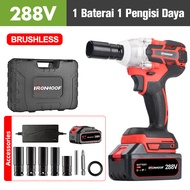 IRONHOOF Cordless Impact Wrench Brushless 420N.M Impact Baterai Wrench Mobil Mesin Bor Untuk Baut