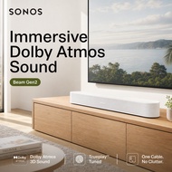 Sonos Beam Gen 2 Smart Soundbar with Dolby Atmos 5.0Channel Home Theater Audio for TV Music Gaming