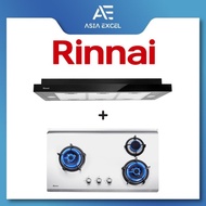 RINNAI RH-S329-PBR 90CM SLIMLINE HOOD + RINNAI RB-93TS 3 BURNER HYPER FLAME STAINLESS STEEL BUILT-IN HOB