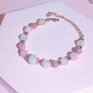 戀愛天使 月亮石 粉晶 月光石 薔薇輝石 水晶手鏈 天然石 生日